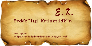Erdélyi Krisztián névjegykártya